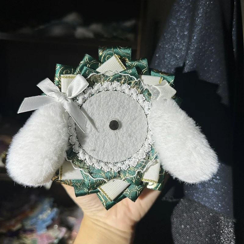 Kpop Cute Ita Bag Badge Holder for 58-75Mm Handmade Lolita Lace Photocard Puppy Ears Bow Card Holder Fans Photo Cover Ornament
