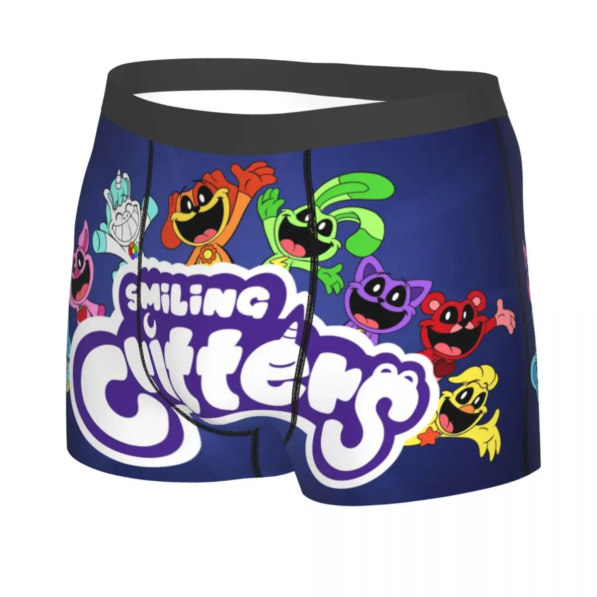 Custom Colorful Smiling Big Mouth Critters Group Underwear Male Print Animated Game Boxer Shorts Panties Briefs Soft Underpants