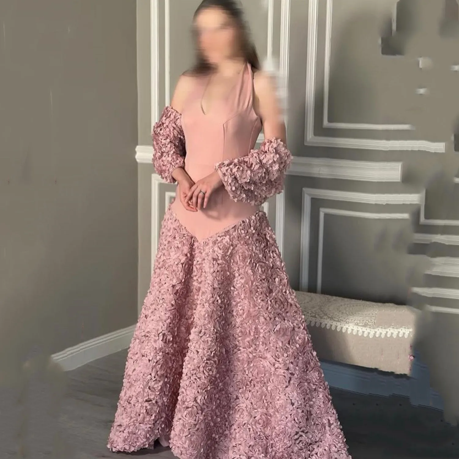 

Aileen Robes De Soirée Dresses Gala Prom Dress Neck Halter Elegant Party Dresses 2025 فساتين سهرة Pink Платье Вечернее Evening