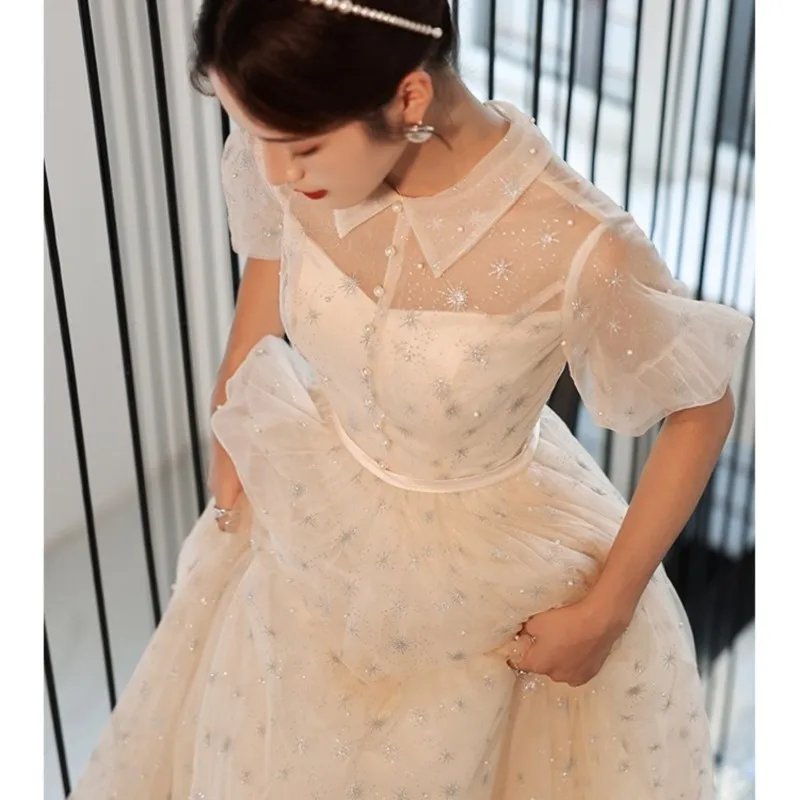 Evening Dress New Fairy Temperament Entry Lux Niche Banquet Art Exam Long for Women