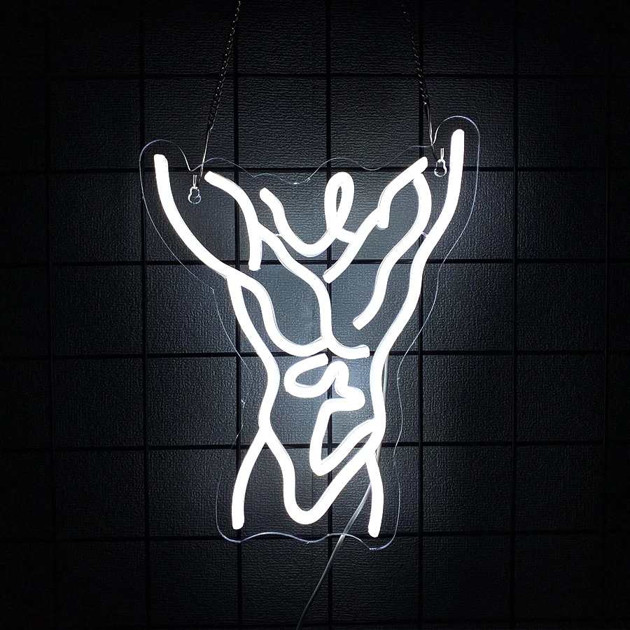 Male Muscle Neon Sign, LED Neon Light USB Powered for Gym, Bar, Bedroom,Living Room ，Man Cave Wall Decor， Sports Themed Party