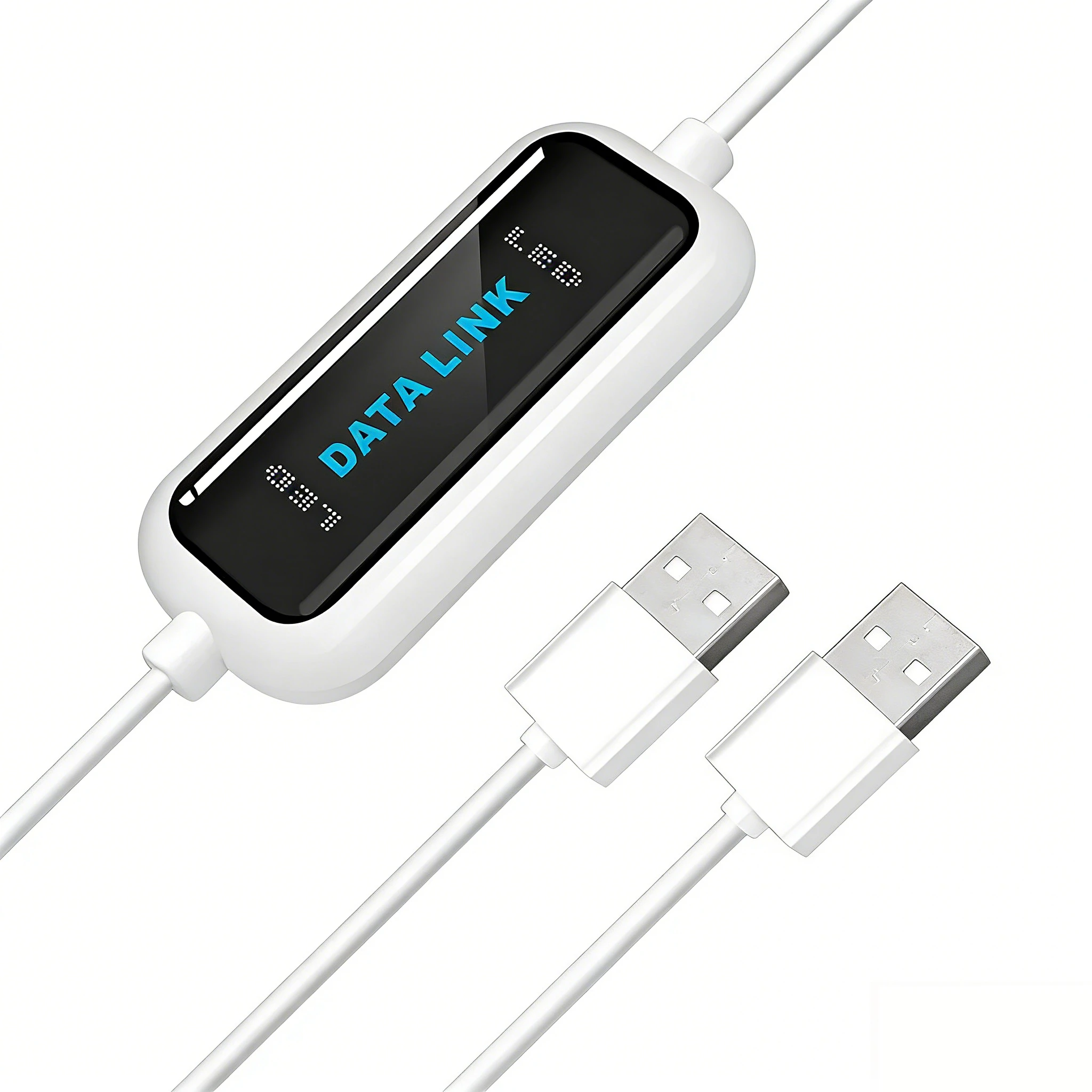USB PC to PC Online Share Sync Data Link Cable Net Direct File Transfer Bridge LED Easy Copy Between 2 Computer Data Link Cable