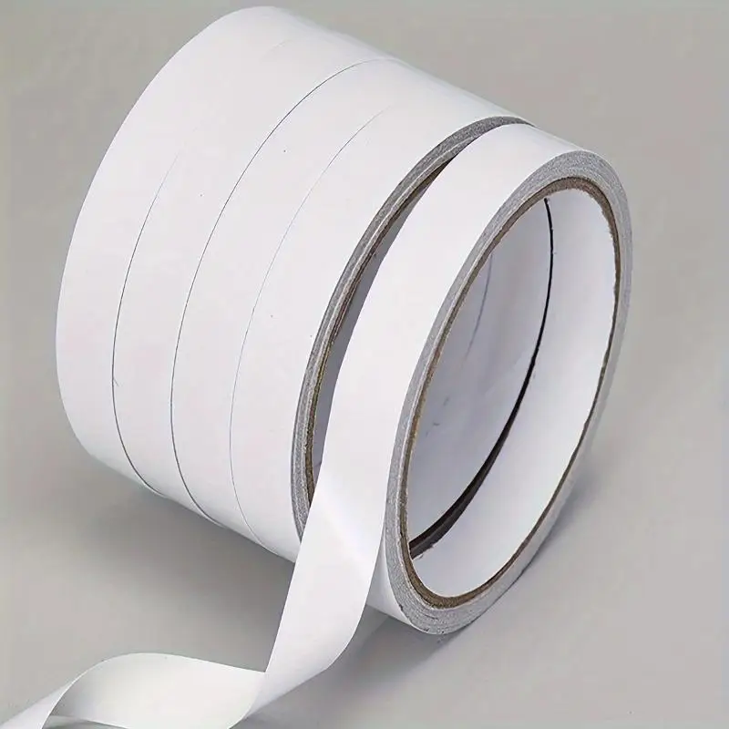 4pcs 1cm/1.2cm Ultra-Thin High-Viscosity Double-Sided Tape,Semi-Transparent PE Material-Ideal for Plastic Surfaces,Strong Hold ﻿
