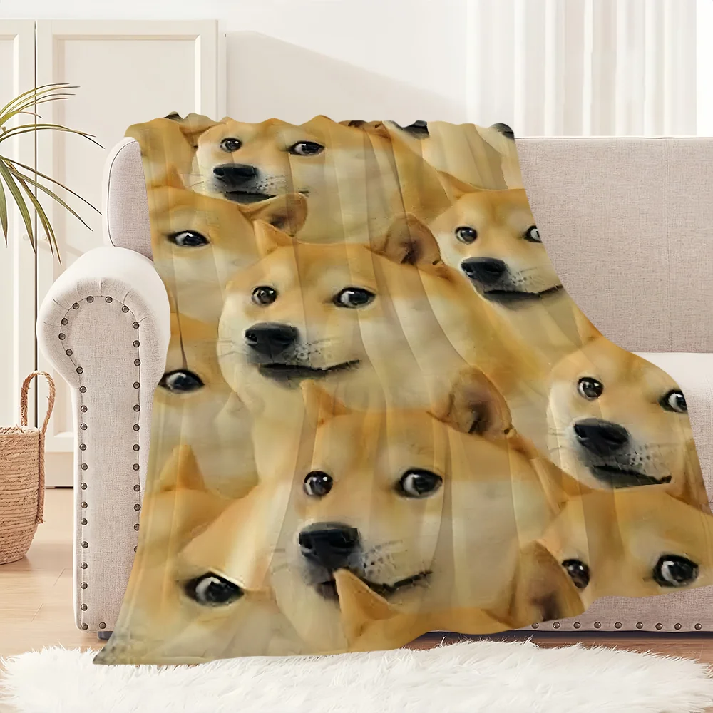 مضحك Cheems دوجي بطانية الفانيلا الدافئة الراحة لينة بطانية قطيفة ل أريكة غرفة المعيشة مكتب غرفة نوم السفر هدية #6