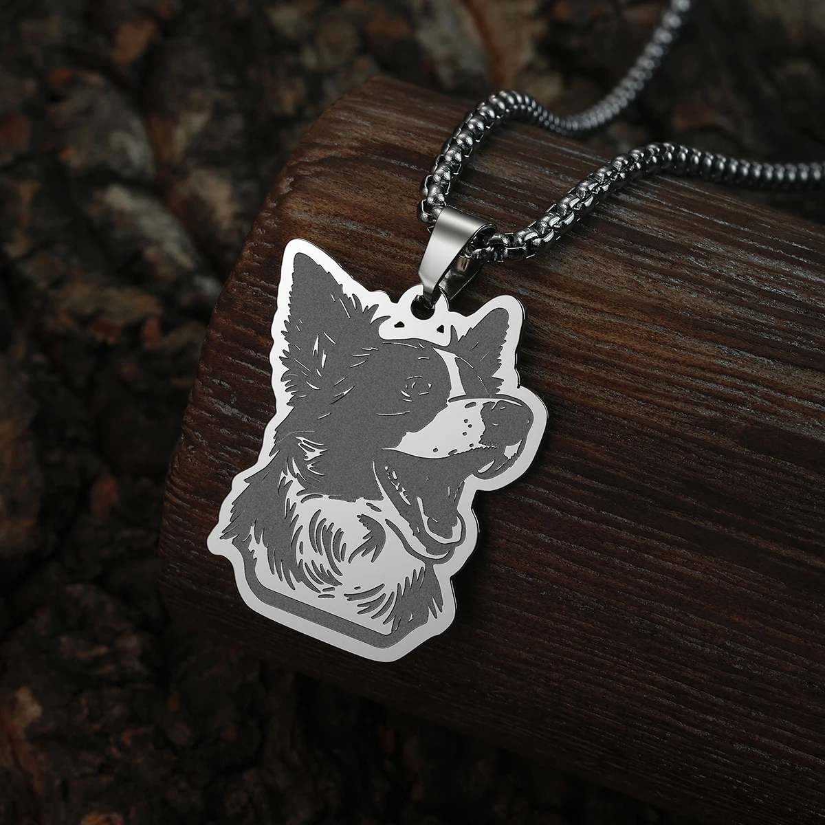 High Quality Stainless Steel Pendant Border Collie Pet Dog Charms Necklace for Women Men Choker Thick Chains Jewelry Kids Gifts