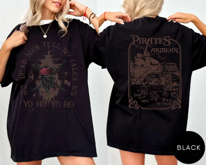 Pirates Of The Caribbean Tee - Dead Men Tell No Tales Shirt -Vintage Pirates Tshirt - Retro 90s Pirates Gift