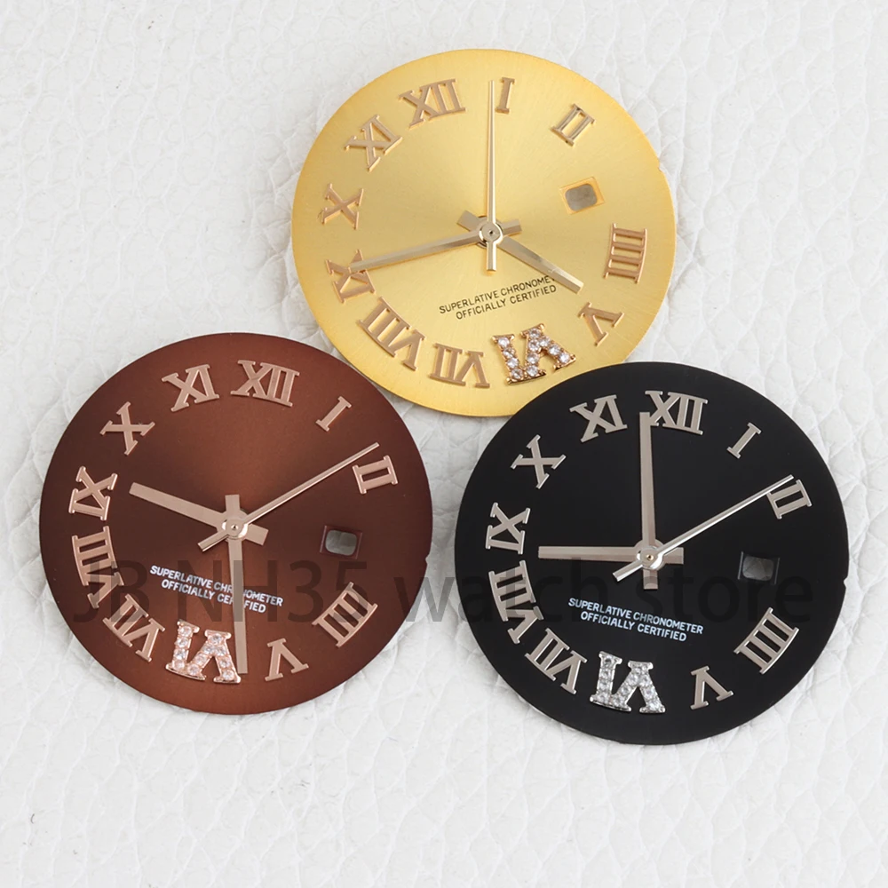 

NH05 Dial 25MM For DATEJUST Lady's Case Fit NH05 NH06 Movement Roman Watch Dial Face Hands Watch Modification Replacements