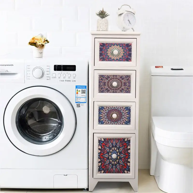 

Crack storage wall side cabinet 20/25cm solid wood kitchen gap narrow cabinet bathroom drawer locker simple
