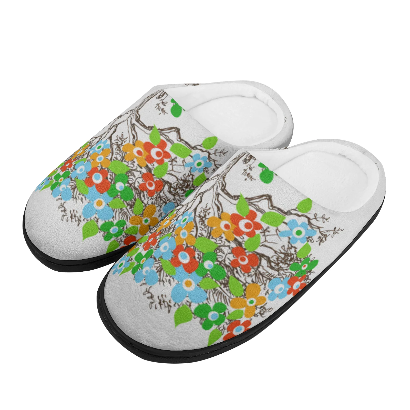 

Trees in spring Home Cotton Slippers for High Quality Plush Casual Keep Warm Shoes Thermal Slipper