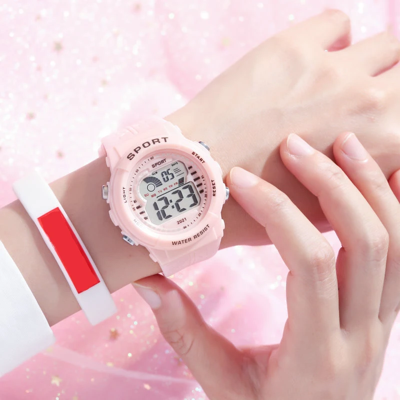 MAYZHISU Electronic Watches for Women Colorful Back-light LED Digital Wristwatch Woman Girls Sport Watch Clock Relogio Feminino