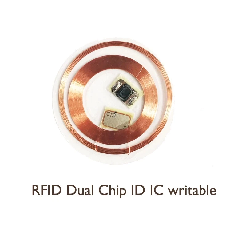 IC+ID Dual Chip 125KHz 13.56MHz Frequency RFID T5577 Rewritable UID Changeable Writable Transparante Key Tags Keyfobs Card 1/5Pc