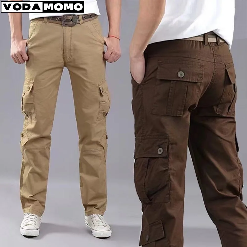 

2024 Summer New Thin Men's Cargo Pants Multi-Pocket Slacks Male Loose Pants Straight Outdoor Work Pants Military Trousers Men