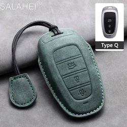 Sheepskin Car Key Cover Case Shell For Hyundai Grand Santa Fe IX45 Genesis Equus Azera Sonata Tucson NX4 Kona  i30 ix35 Solaris