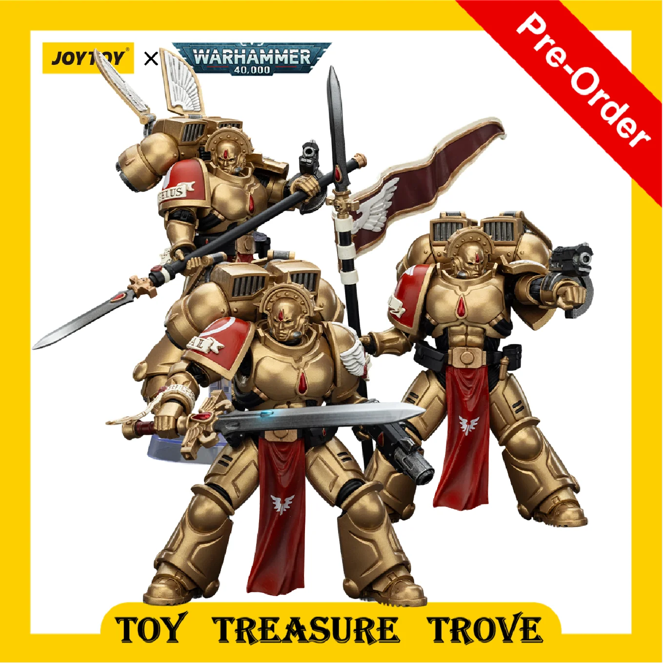

[Pre Order] JOYTOY Warhammer 40k 1/18 Action Figures Blood Angels Sanguinary Guard with Angelus Boltgun and Encarmine Spear Toy