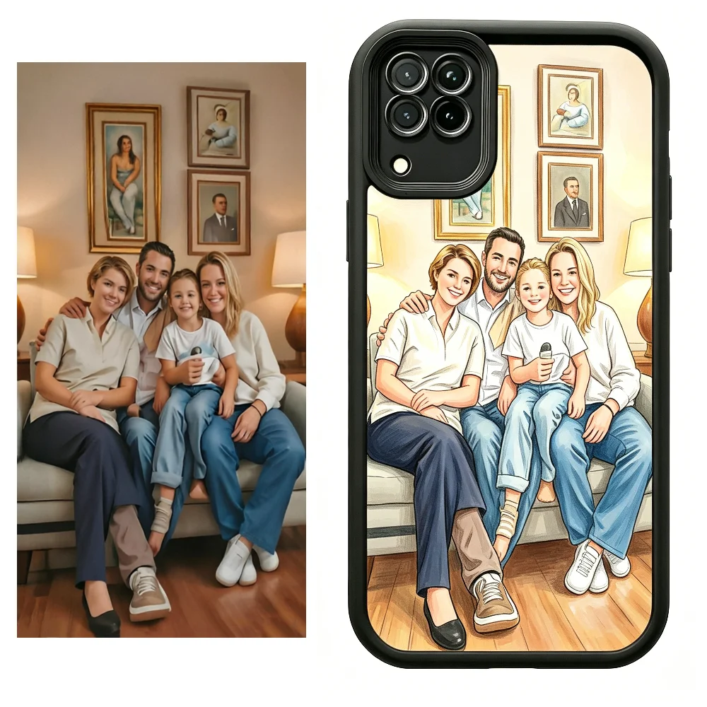 Individuelles DIY-Gehäuse für Samsung Galaxy S20 S21 S22 S23 S24 S25 FE Ultra Plus, personalisiert für Familie und Paare.