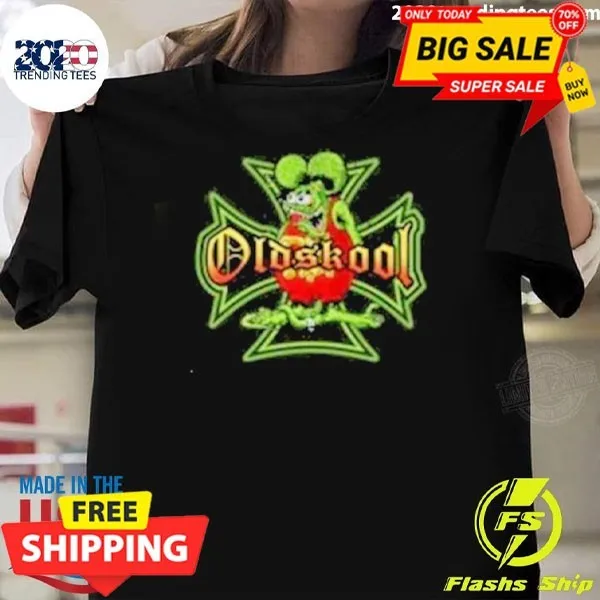 رهيبة Skool مدرسة الحديد الصليب الجرذ فينك هوت رود تي شيرت إعادة طباعة S 2XL #1