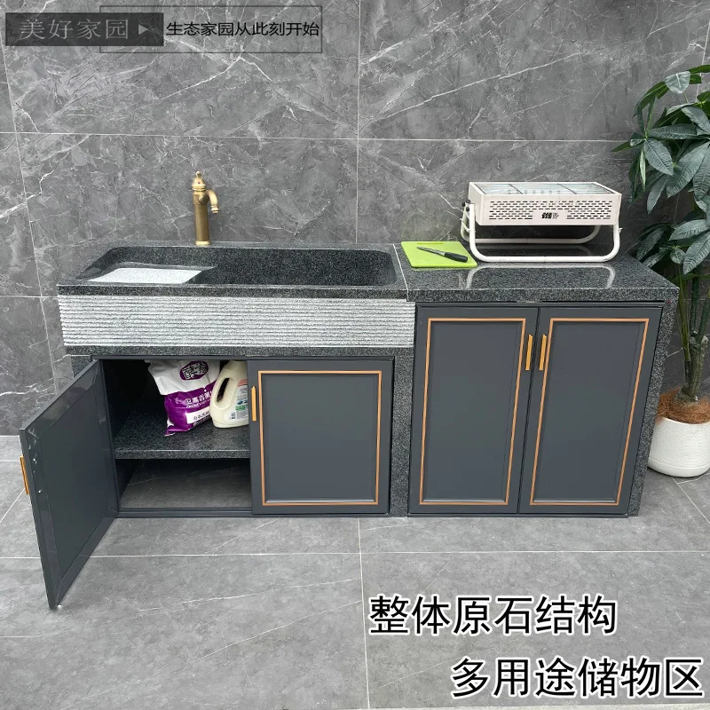 Outdoor marble sink Outdoor stone laundry sink Locker Kitchen workbench