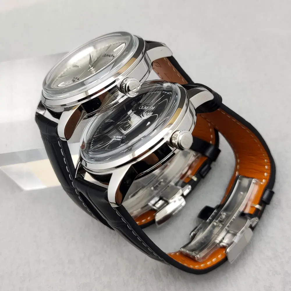NHWatch 35 Cocktail Automatic Men10ATM Waterproof Wristbatch Double Dome Sapphire Crystal Tandorio Dive Clock Date Leather Band
