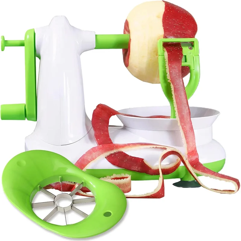 

AB11-Hand-Cranked Peeler, Slicer Corer- Stainless Steel Blades, Complete Set For Efficient Fruit Preparation