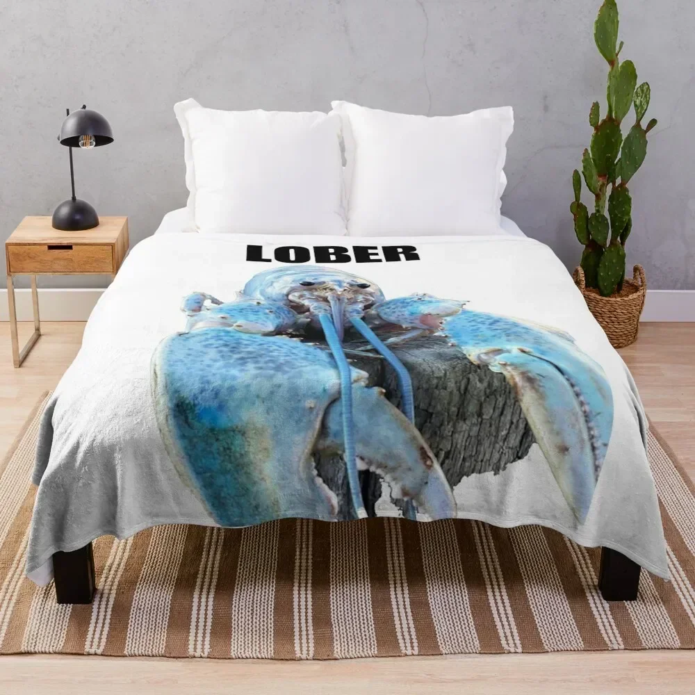 

Lober (Blue lobster meme) Throw Blanket Soft Big Retros Warm Blankets