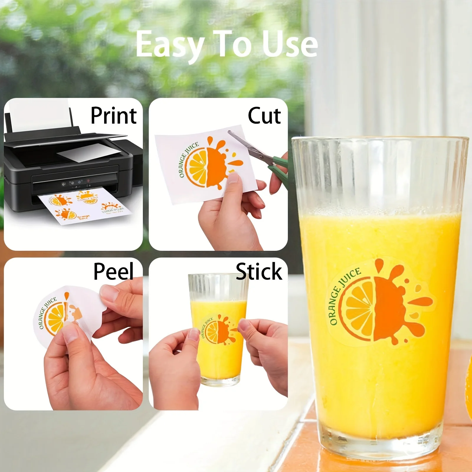 10-50 Sheets A4 Clear Vinyl Sticker Paper Non-Waterproof Self-Adhesive for Inkjet Printer Office & Home Label Paper(8.3×11.7")