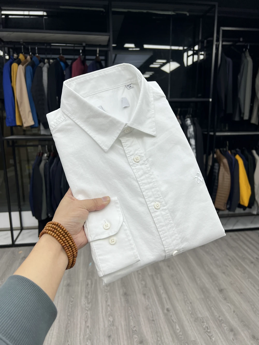 

Long Sve Ox Cloth irt Men's Casual Sle Breathable Comfortable Cotton Embroidered Straight Leg Men's Spring Faion