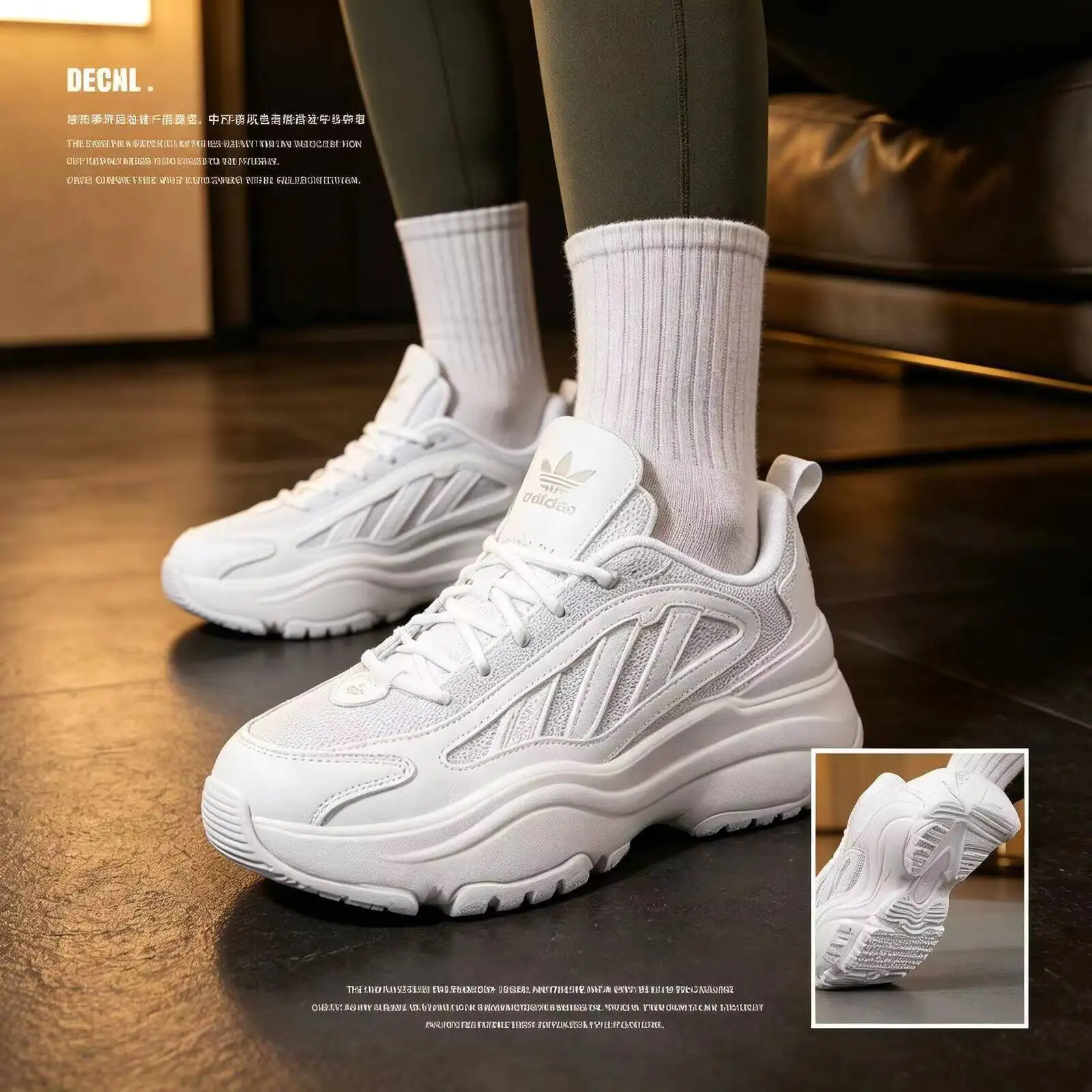 adidas Originals Women's Ozgaia Chunky Sneakers, 2026 Summer New Platform Height-Increasing Casual Sports Shoes, Style IG6047