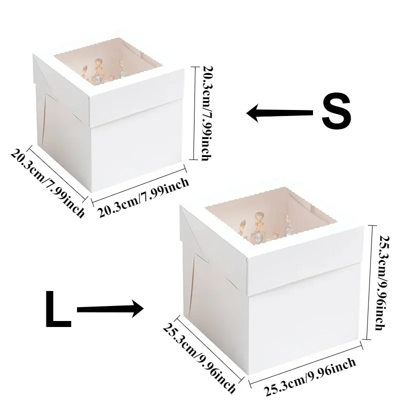 10 قطعة صندوق كعك أبيض قابل للطي للاستعمال مرة واحدة لحفلات أعياد الميلاد وحفلات الزفاف متجر الحلوى مخبز كعكة التعبئة والتغليف صندوق كعكة للاستعمال مرة واحدة