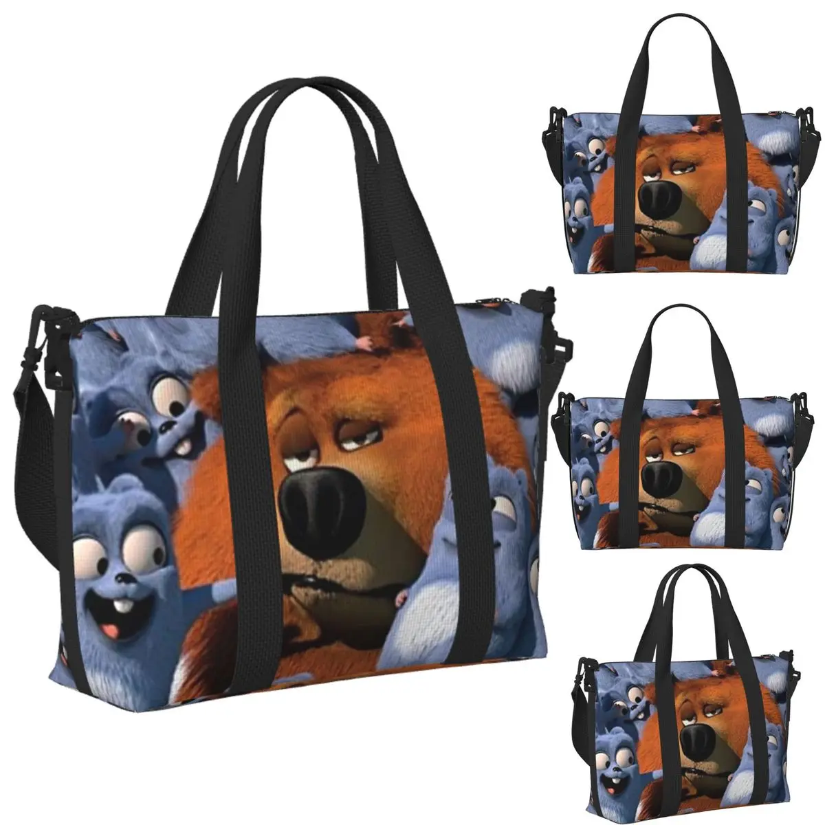 

Пляжная дорожная сумка Grizzy And The Lemmings на заказ, большая вместительная сумка-тоут для тренажерного зала, йоги, женская дорожная сумка для покупок