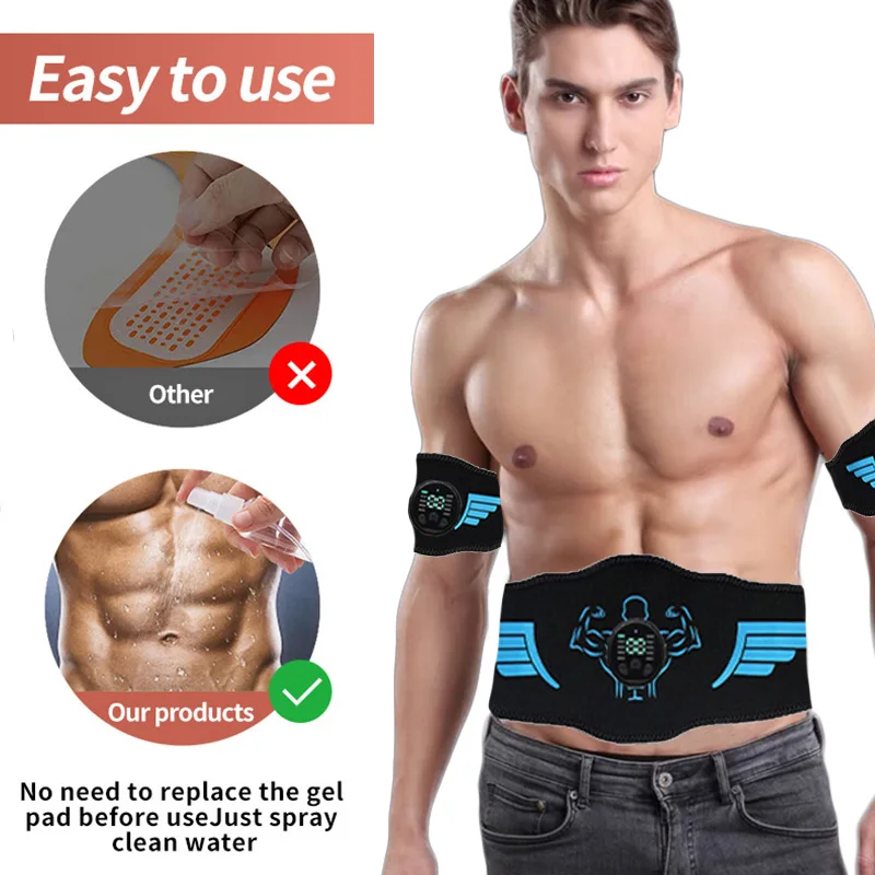 EMS stimolatore muscolare addominale Abs Trainer Belt USB Fitness Training Gear elettrostimolatore muscolare Body Slim perdere peso Unisex