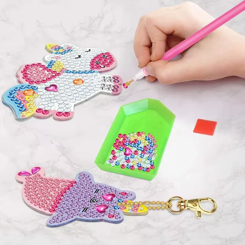 5D Diamond Painting Kit DIY Crafts Easter Basket Stuffers Gifts for Girls Kids Ages 3-12 Party Favors Bag Pendant Toys
