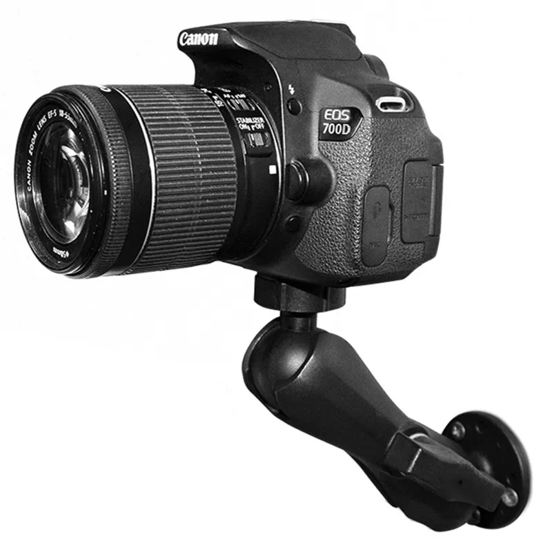 

Вращающееся на 360° регулируемое настенное крепление для экшн-камер с адаптером с резьбой 1/4 дюйма для DSLR-камер, светодиодных фонарей, вспышек, GoPro