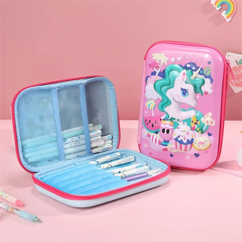 Pencil Case Eva Kawaii Unicorn Estuche Cases 3D Pencilbox Cute School Supplies Trousse Piornik Kalem Kutusu Korean Stationery