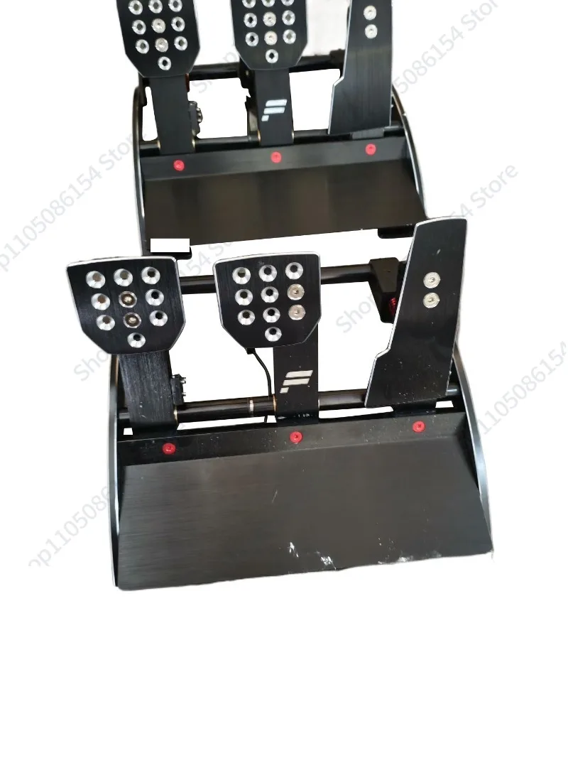 

Racing emulator pedal, black aluminum alloy material, intact function, with red shock absorber spring