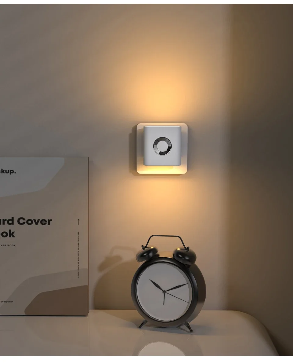 Motion Sensor LED Night Light 220VAC EU Plug Wall Lamp Warm White Ambient Lights for Bedroom Bathroom Hallway Staircase Corridor