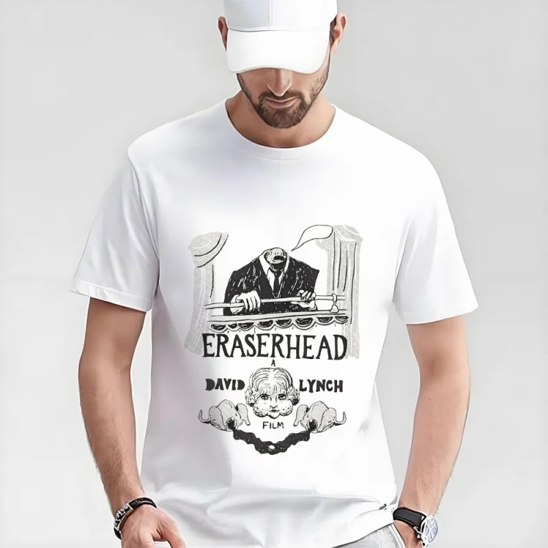 

80s Eraserhead Sacry halloween gift t shirt 0327 David Lynch Horror Films Graphic Tee 100% cotton print clothes Large size Tops