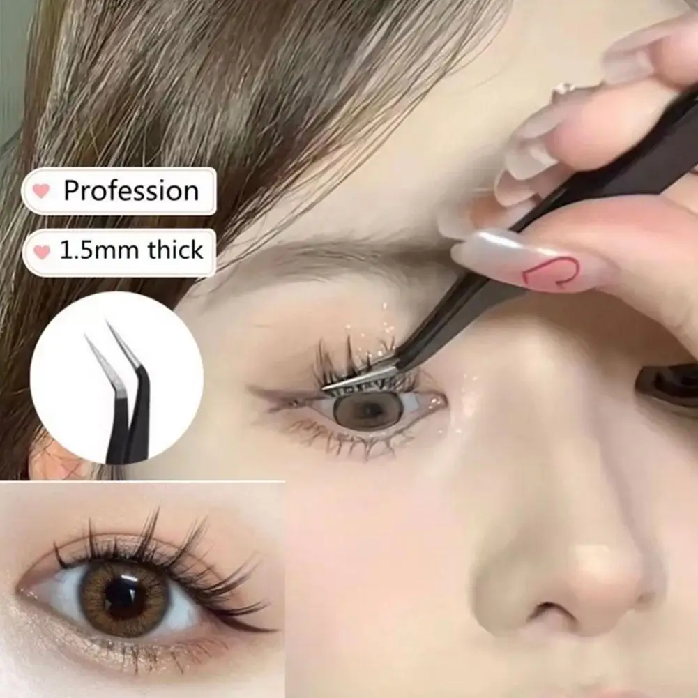 1 個のステンレス鋼まつげピンセット - DIY つけまつげネイルアート装飾スクラップブックステッカーピッキング多機能ツール