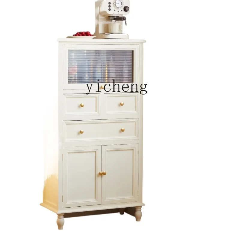 

ZK Restaurant Solid Wood Sideboard Cream Style Drawer Storage Cabinet Vintage Chest of Drawers Living Room Locker