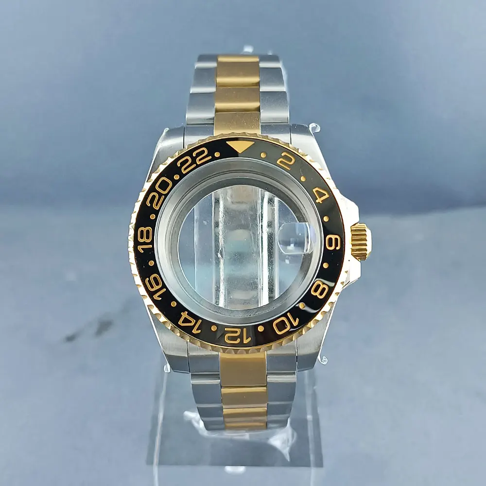 40mm Silver Gold NH34 NH35 NH36 นาฬิกาเหมาะกับ NH34 NH35 NH36 การเคลื่อนไหว, 120 คลิก, ตัวเรือนสแตนเลส, กระจกแซฟไฟร์