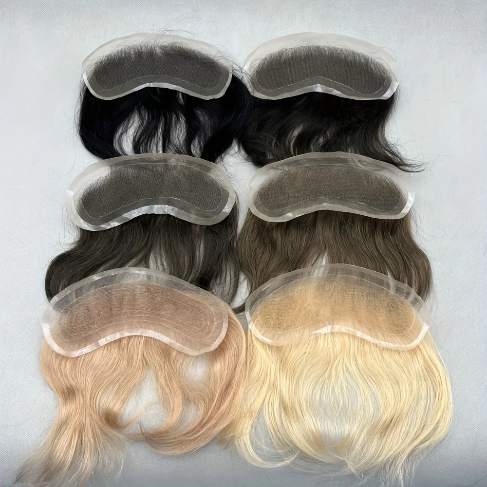 نظام استبدال خط الشعر الأمامي للشعر البشري عالي الكثافة للرجال، جزء علوي على شكل حرف V مع استبدال خط الشعر الطبيعي #2