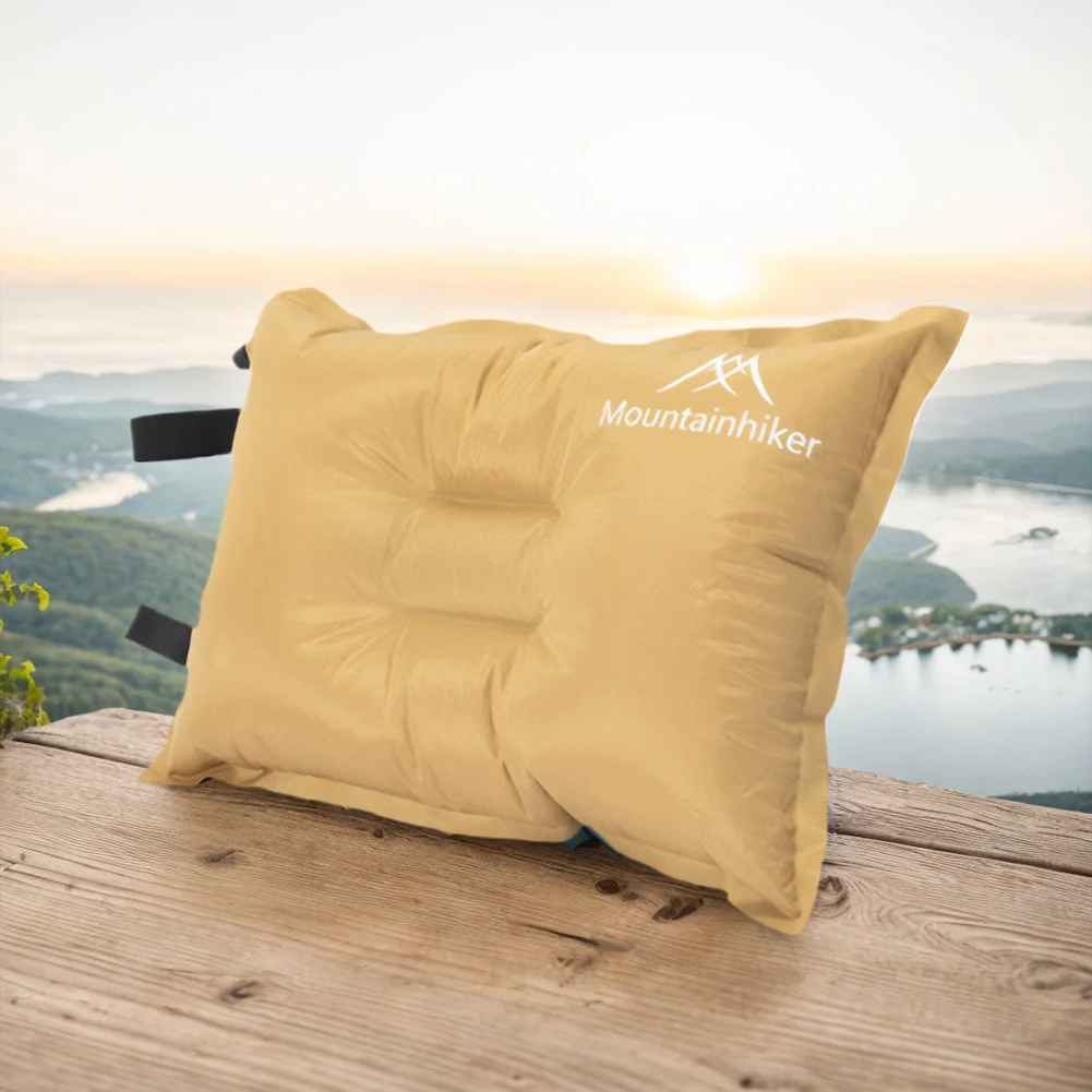 Camping Inflatable Pillow Comfortable Automatic Inflatable Pillow Ergonomic Outdoor Travel Sleeping Pillow for Car Office Siesta