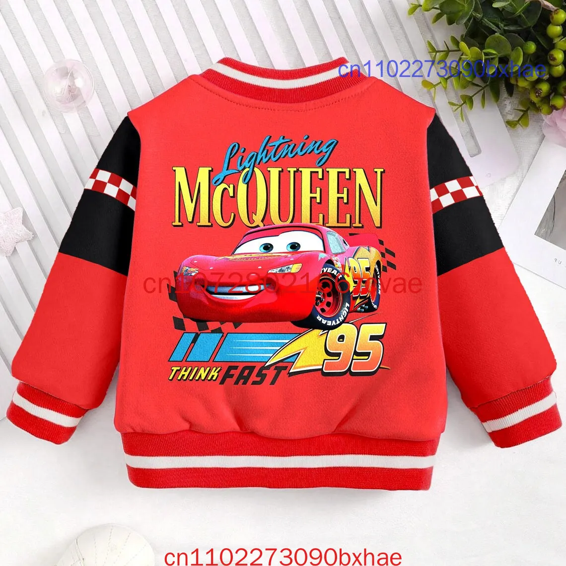 Disney Lightning Mcqueen 95 Think Fast Jaket Baseball Anak dan Remaja Jaket baseball pria Halloween dengan cetakan 3D