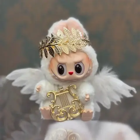 라부부 V1 V2 V3 봉제 인형 아이돌 천사 날개 시리즈 장식 액세서리 DIY 장난감 앉아있는 파티 팬 선물