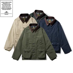 OKONKWO Hunting Oil Wax Jacket Windbreaker Work Coat Outdoor Trekking Travel Camping Hiking Climbing Hunting Clothe Cargo Blazer