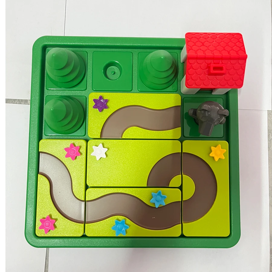 작은 돼지 보드 게임 유아 논리 퍼즐 게임 60가지 도전 문제 교육용 동화 퍼즐 어린이 테이블 게임 장난감