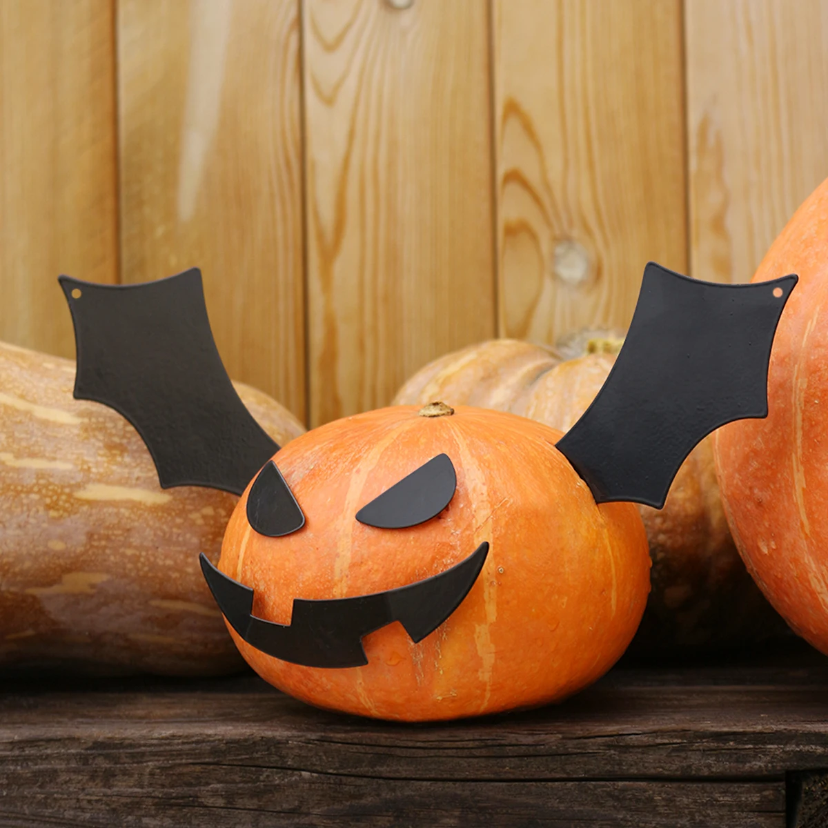 

5pcs iron bat plug-in decoration (pumpkin not included), Halloween DIY pumpkin iron outdoor statue decoration