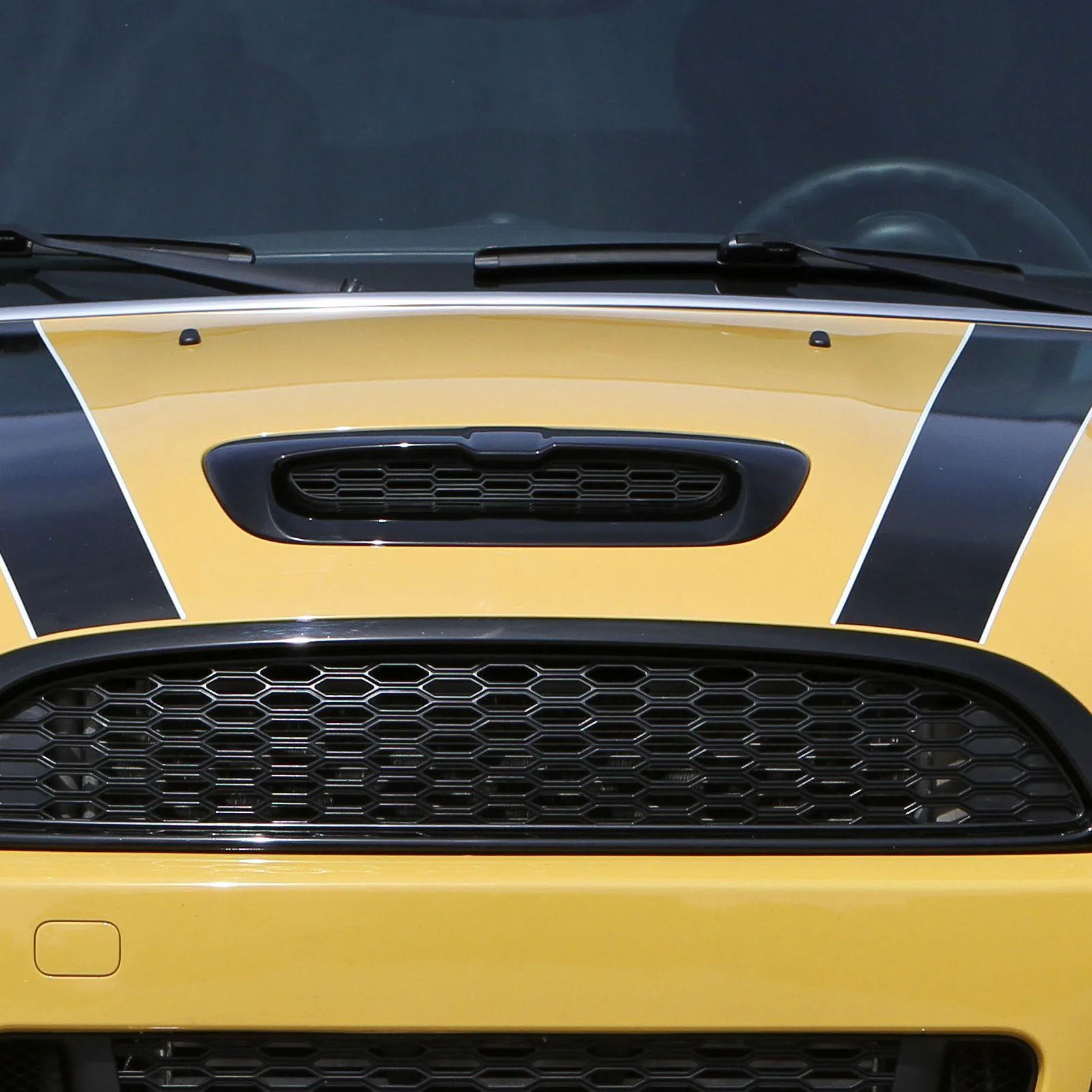 2 قطعة غطاء المحرك الأمامي تنفيس الكسوة مجموعة لامعة الأسود منفذ الهواء غطاء استبدال لميني كوبر S R55 R56 R57 R58 R59 2007-2014 #3