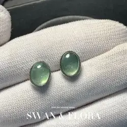 Natural Green Strawberry Quartz Stud Earrings For Women Real 925 Sterling Silver Vintage Femme Gift Prevent Allergy Fine Jewelry