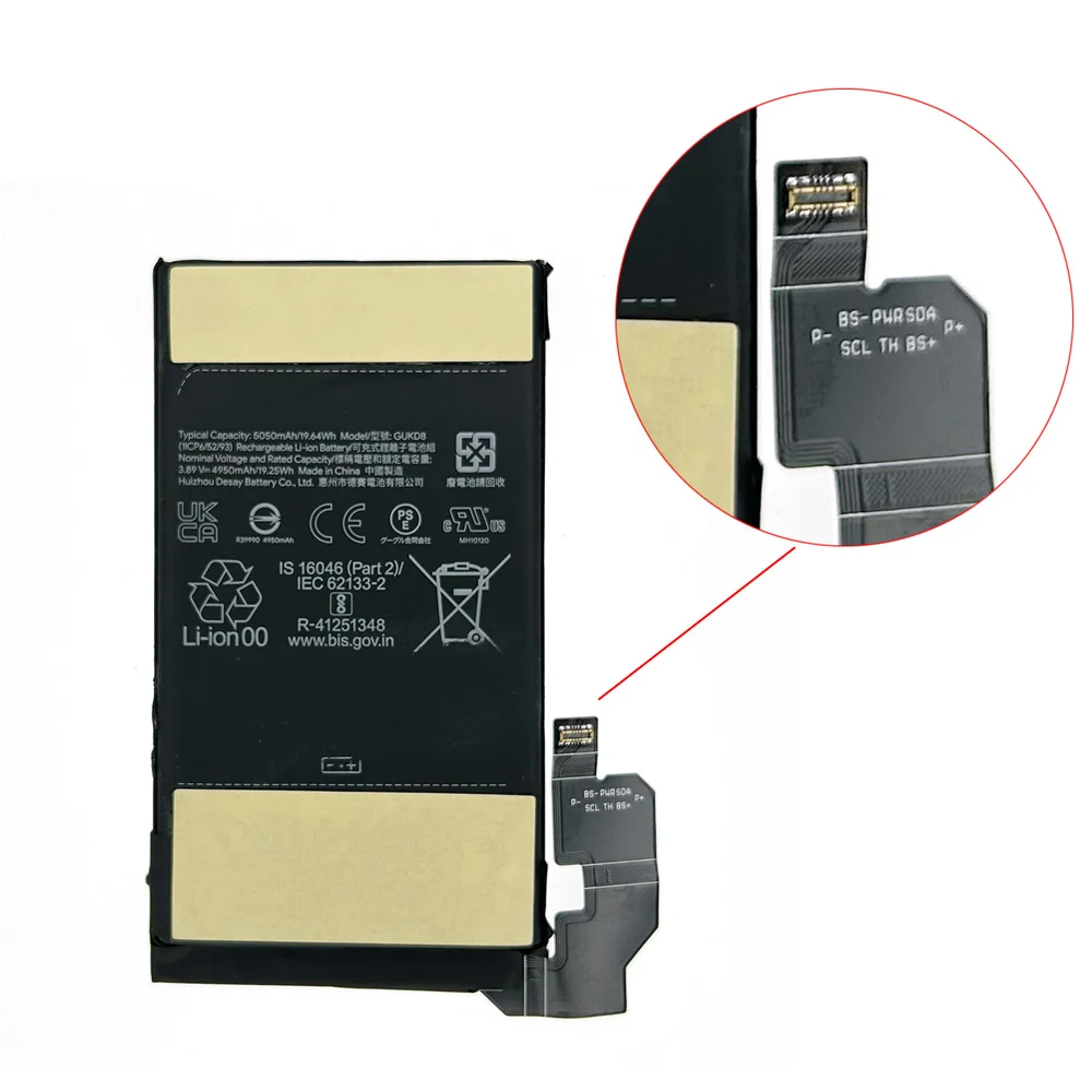 Original new  GUKD8 4950mAh For HTC Pixel8 Pro Mobile Phone Replacement Battery For Google Pixel 8 Pro Batteries Fast Shipping