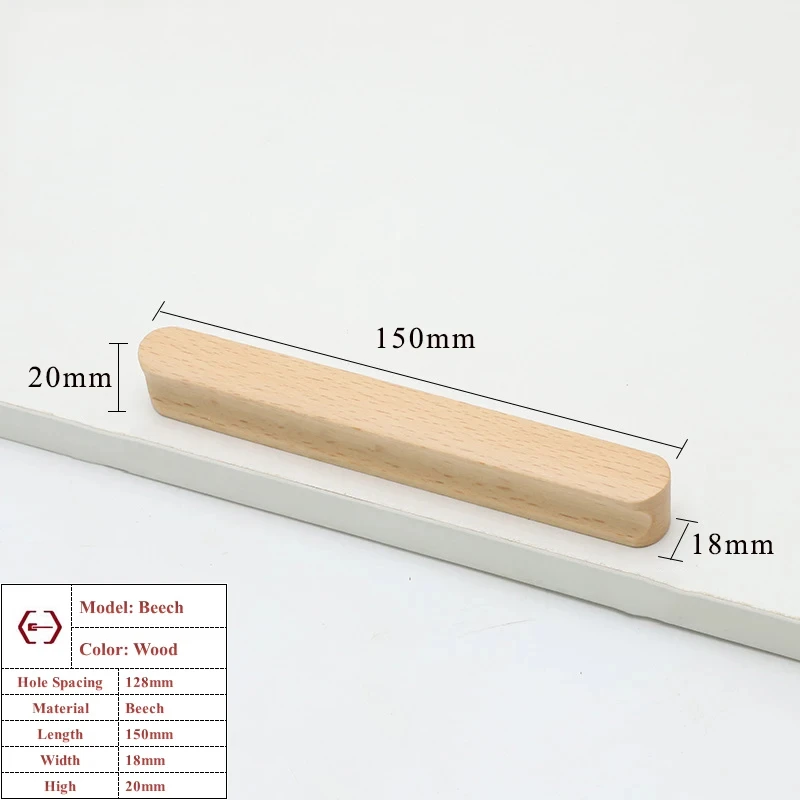 Walnoot Beuken Keukenkast Handvat Lade Massief Houten Meubeldeur Lade Ronde Knop Kast Houten Handvat Hardware Lange Trek